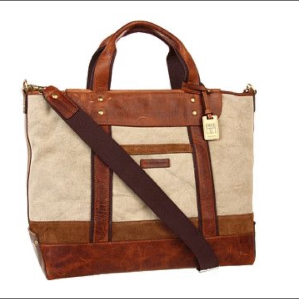 ‼️ISO: Frye Harvey Canvas Leather Tote Bag